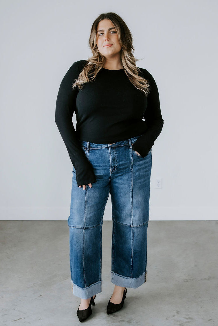 Layton Risen Cropped Wide Leg Jeans