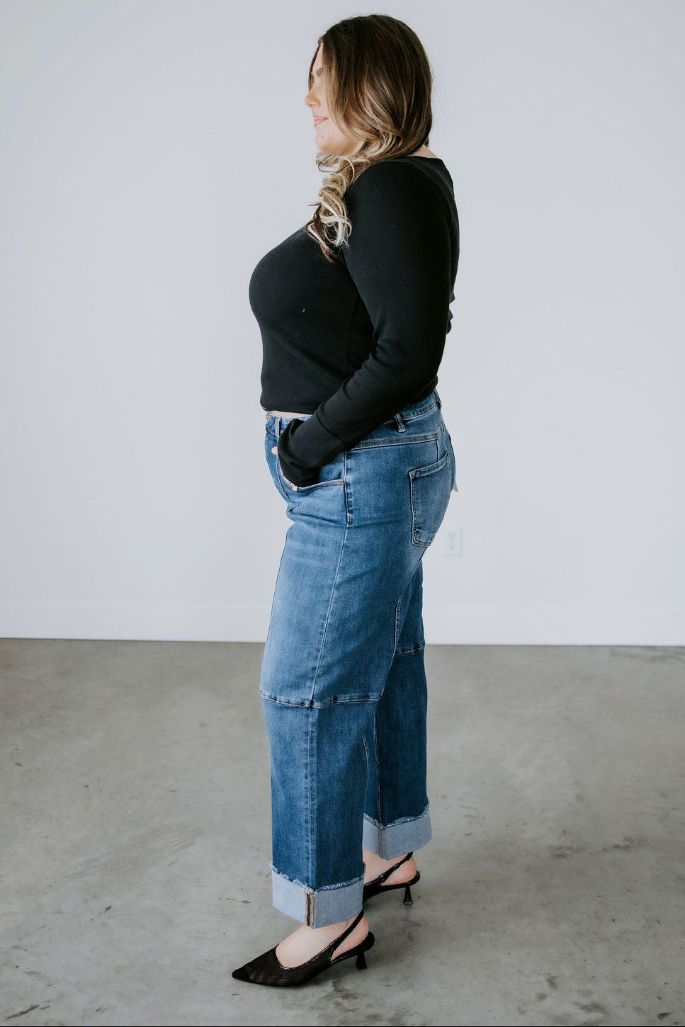 Layton Risen Cropped Wide Leg Jeans