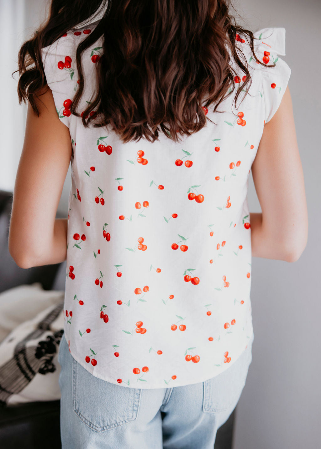Alix Cherry Print Top