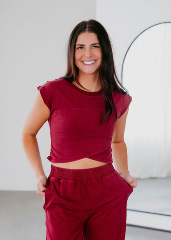 Drew Washed Wrap Top