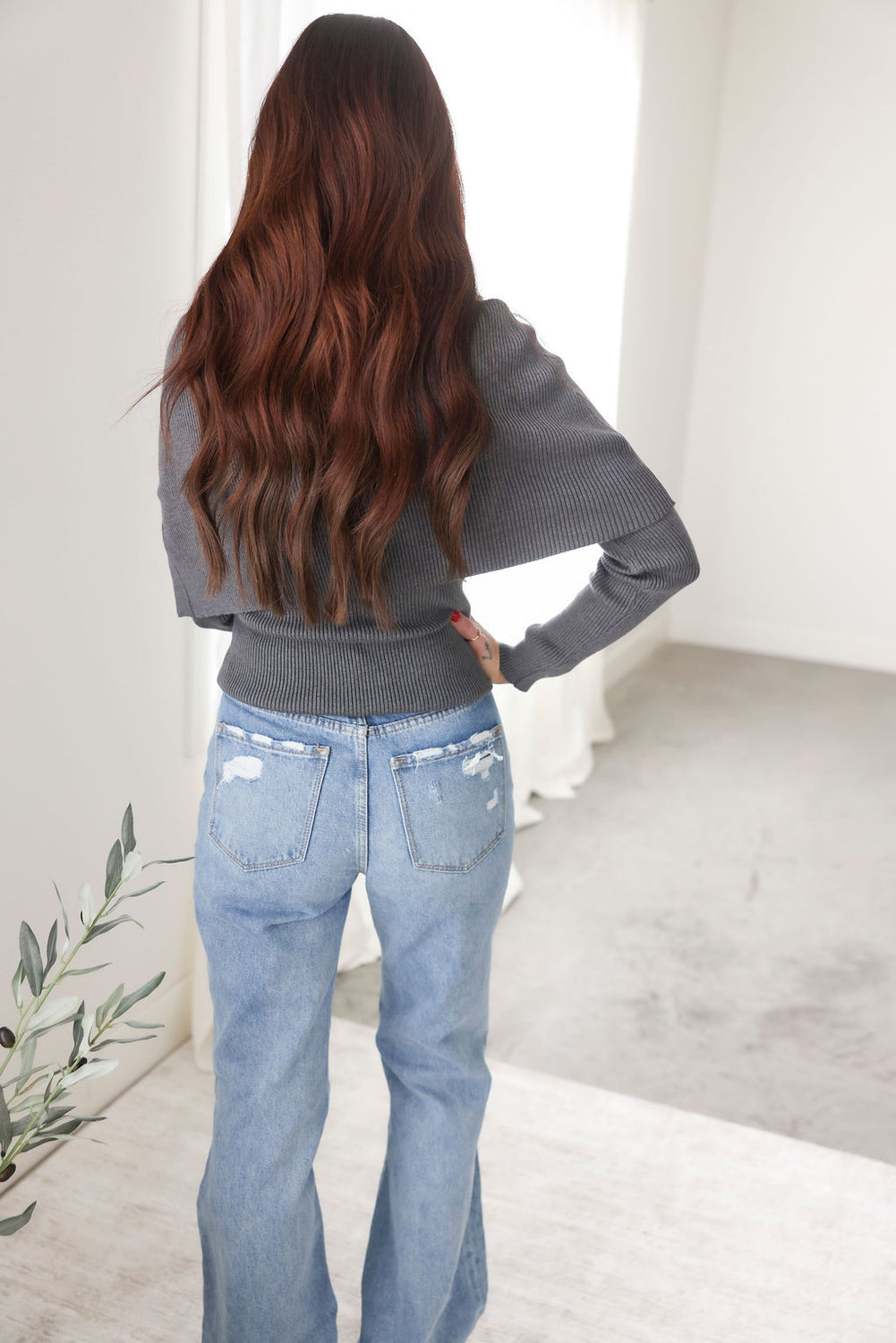 Sutton Ribbed Shawl Sweater