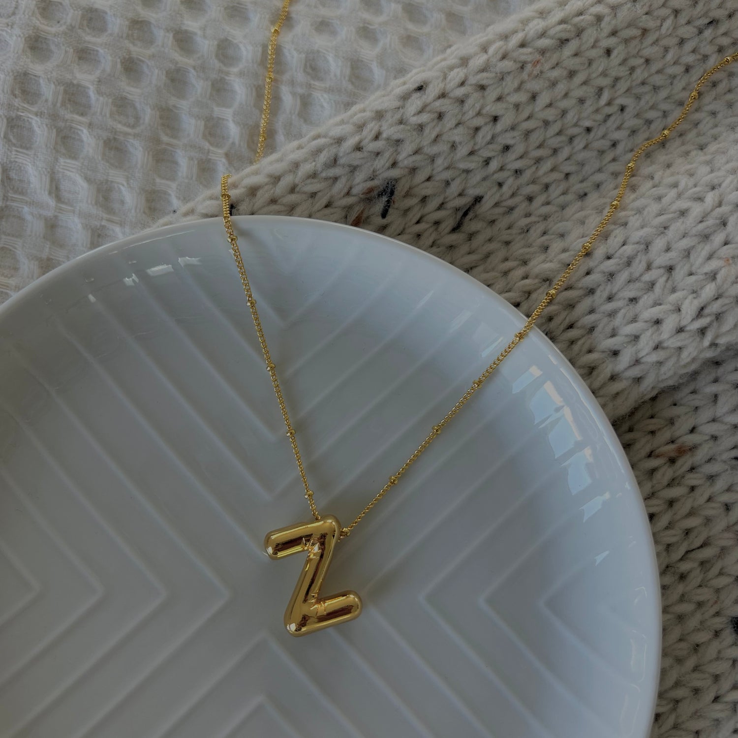 Bubble Initial Necklace