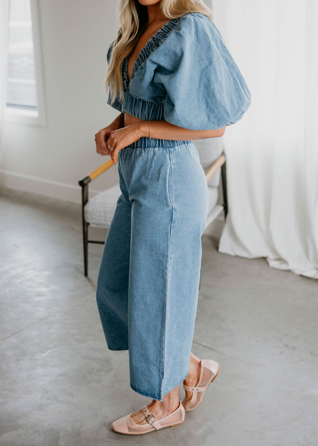 Natalie Cropped Smock Top
