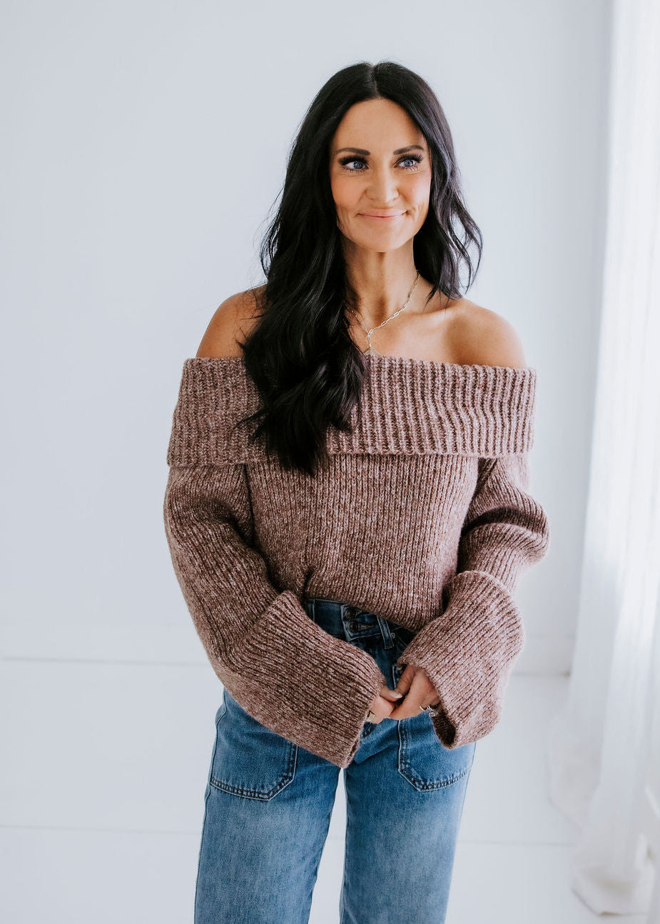 image of Brooklyne Off Shoulder Sweater