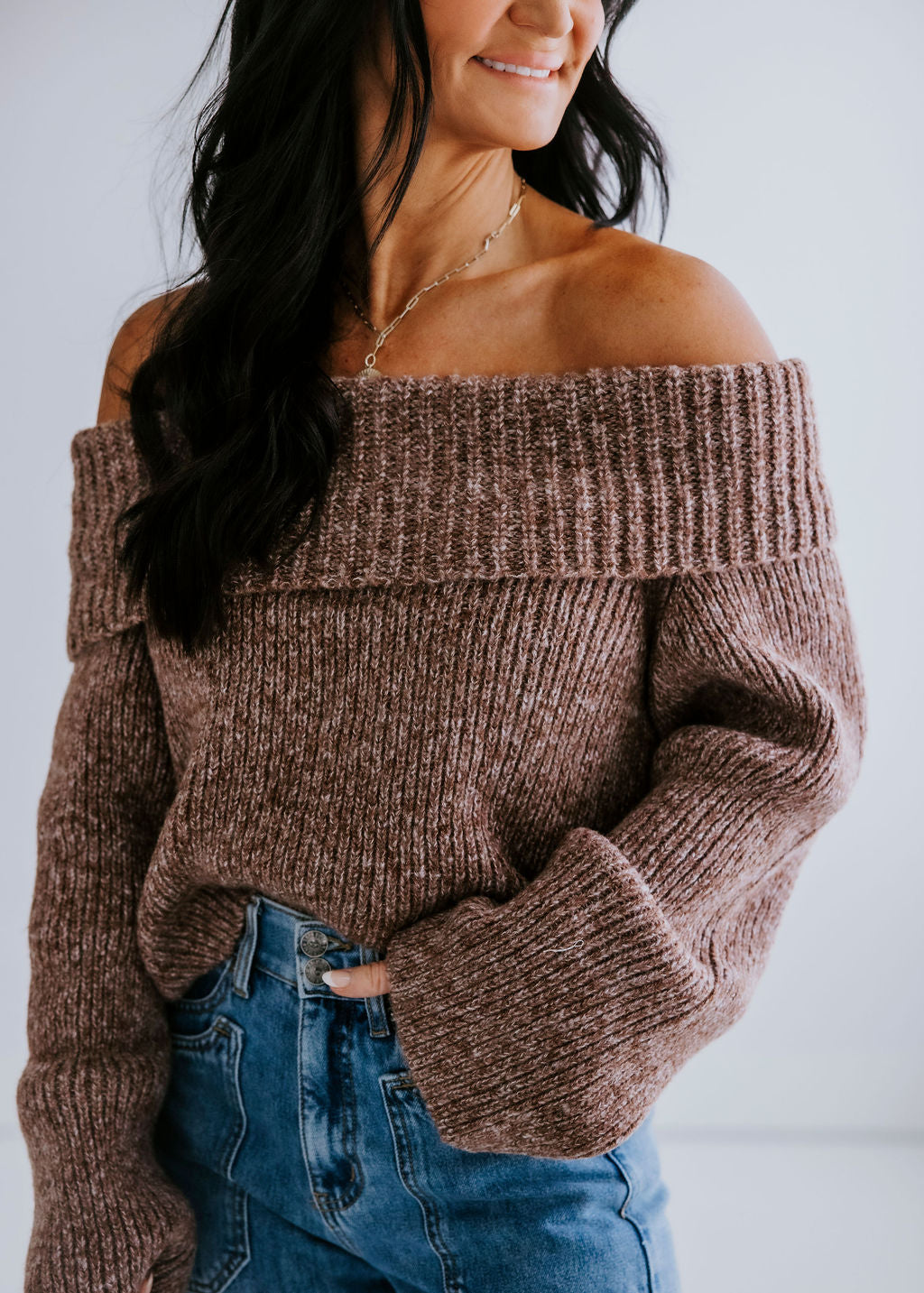 Brooklyne Off Shoulder Sweater