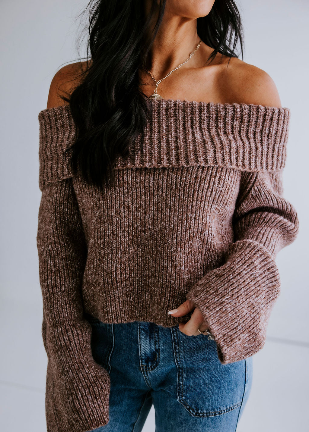 Brooklyne Off Shoulder Sweater