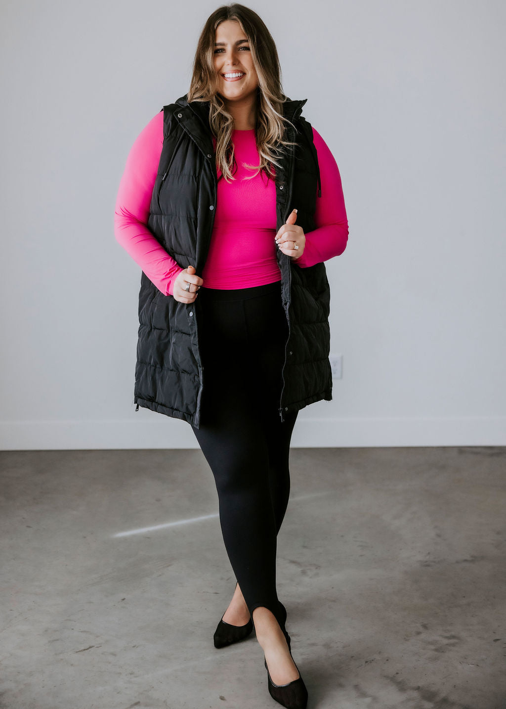 Curvy Peyton Hooded Puffer Vest