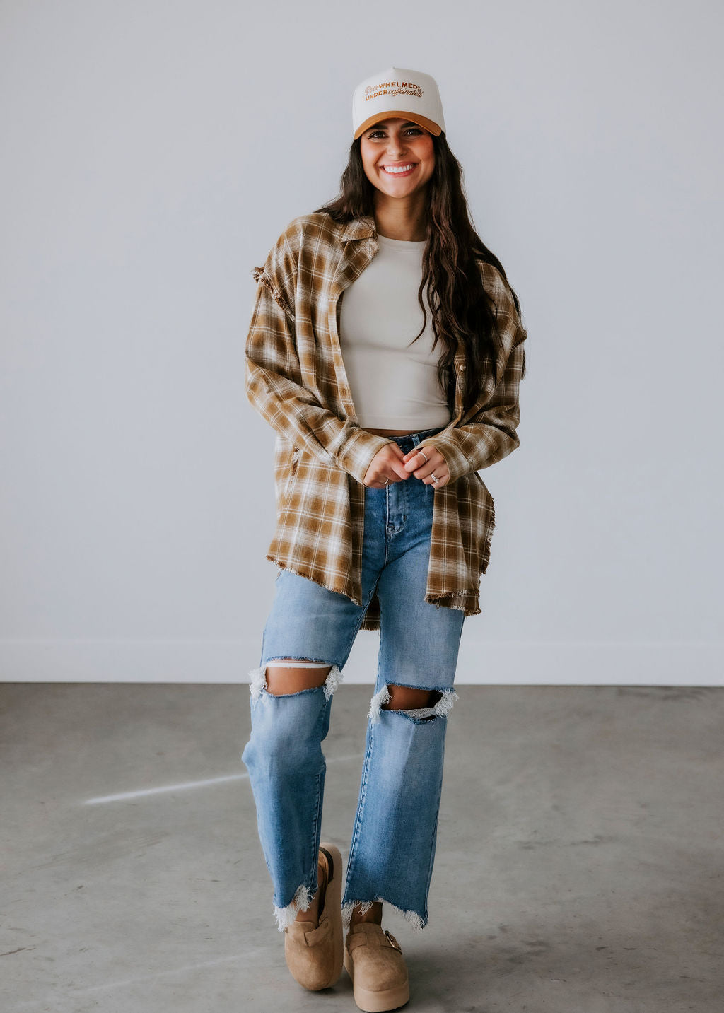 Wesley Plaid Button Down Top