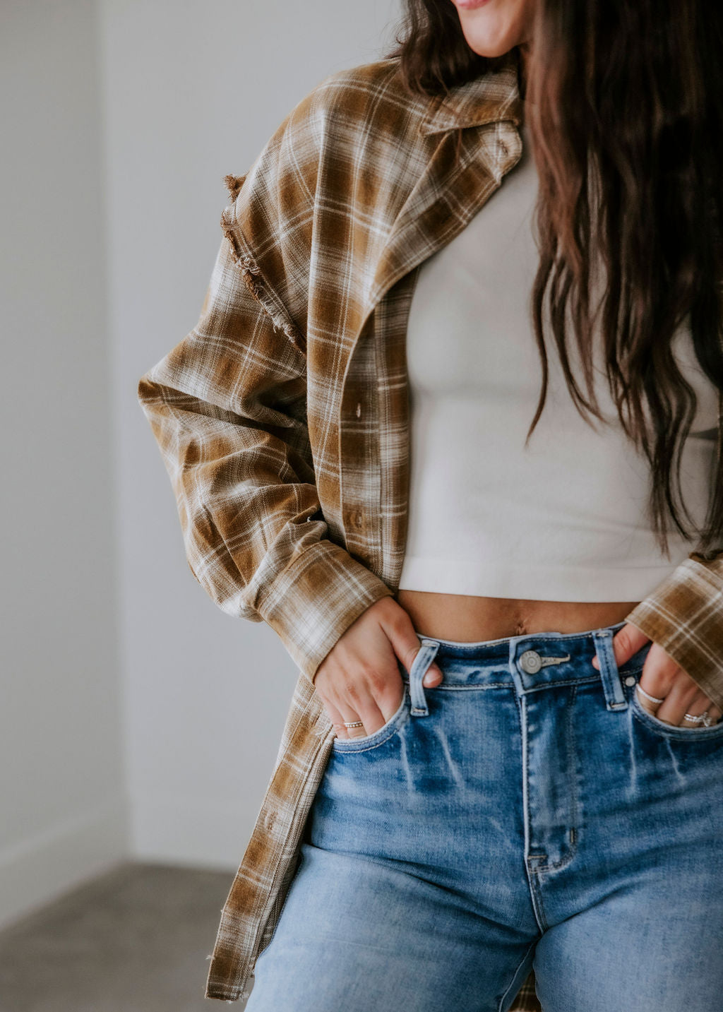 Wesley Plaid Button Down Top