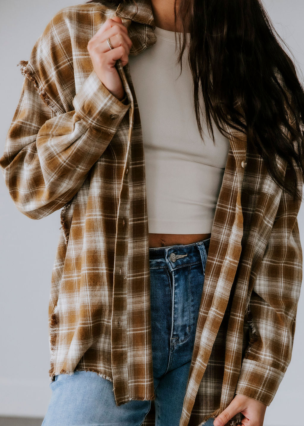 Wesley Plaid Button Down Top