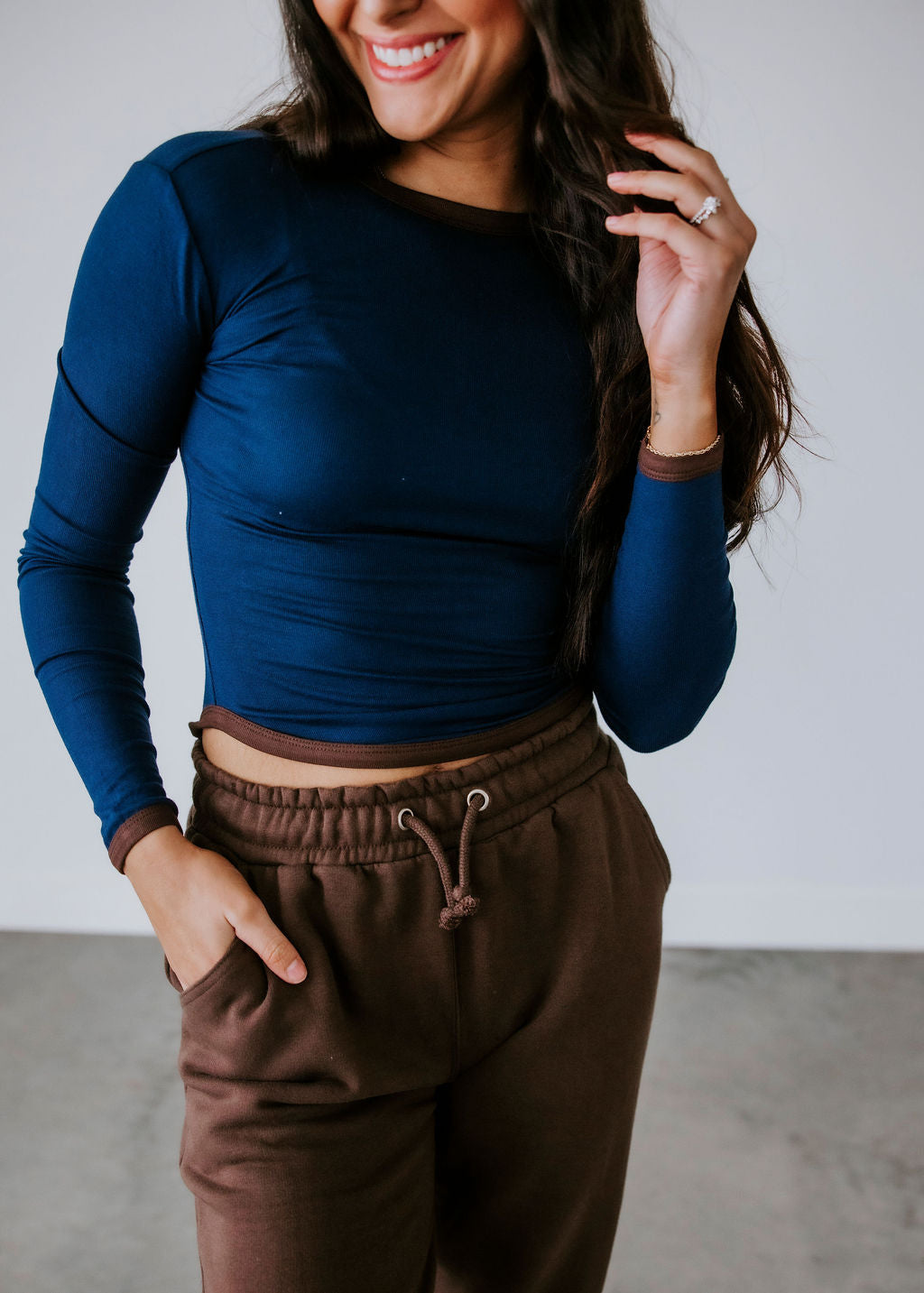 Kendall Contrast Long Sleeve Top