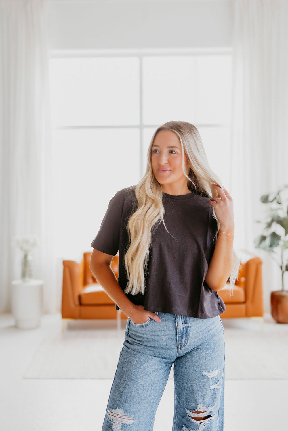 Chloe Crop Tee by Lily & Lottie