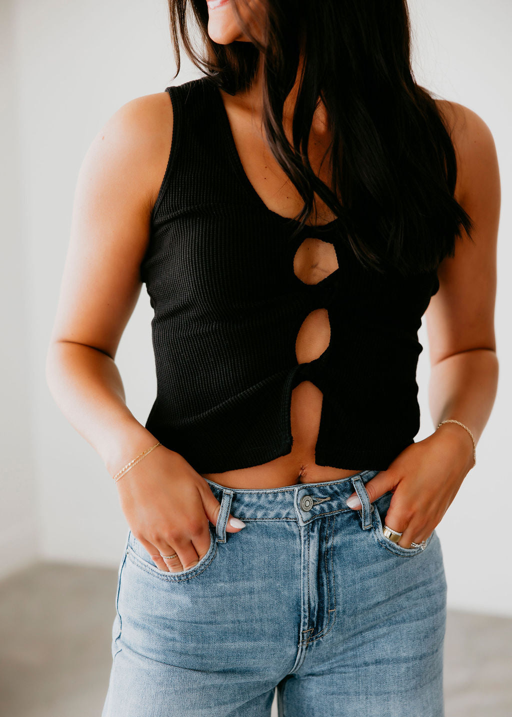 Keya Twisted Ribbed Tank