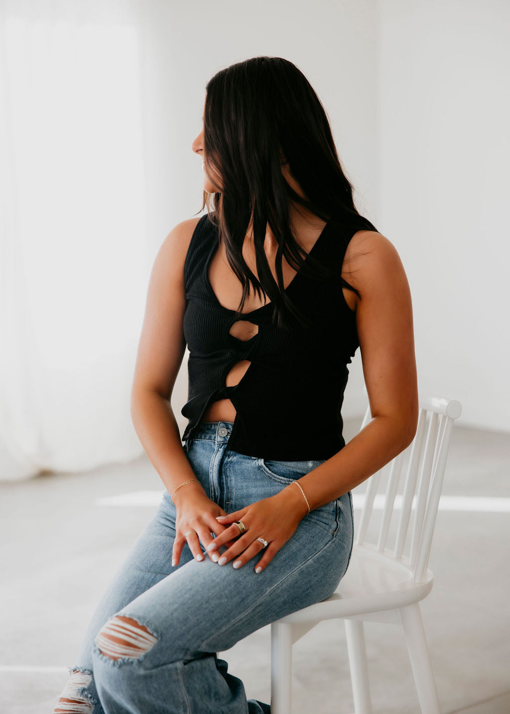 Keya Twisted Ribbed Tank