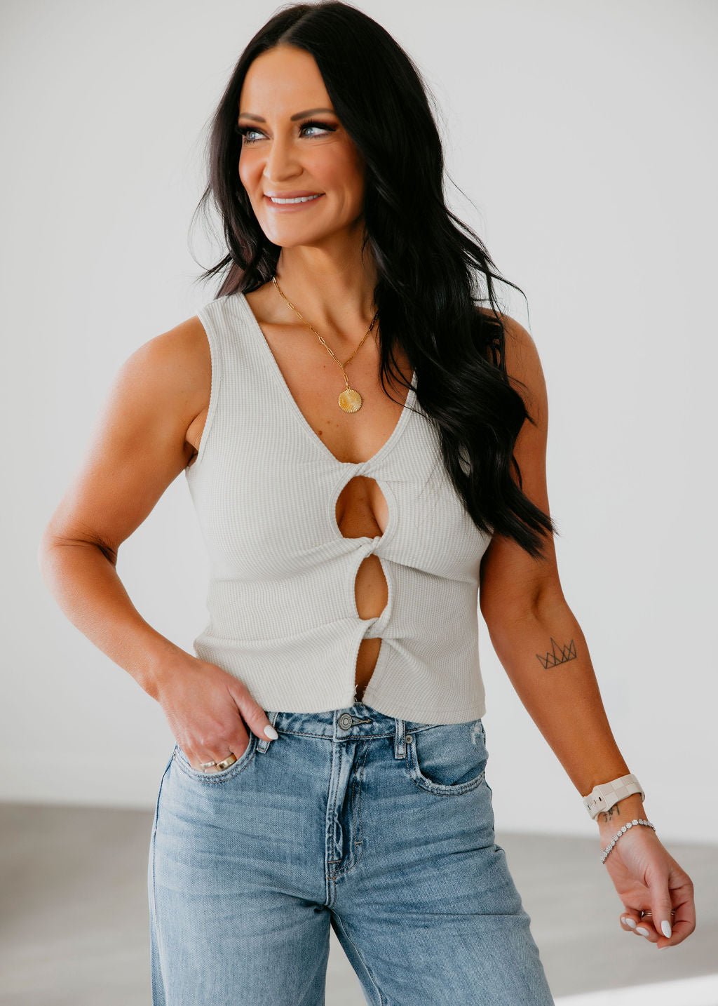 Keya Twisted Ribbed Tank