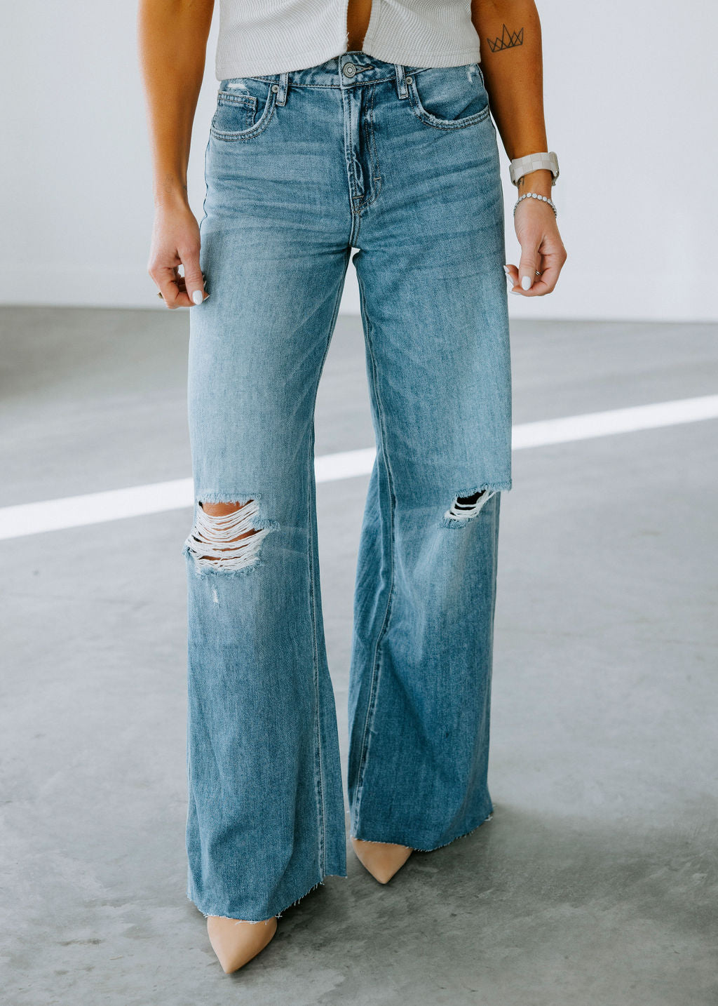 image of Khalia Hidden Wide Leg Jean