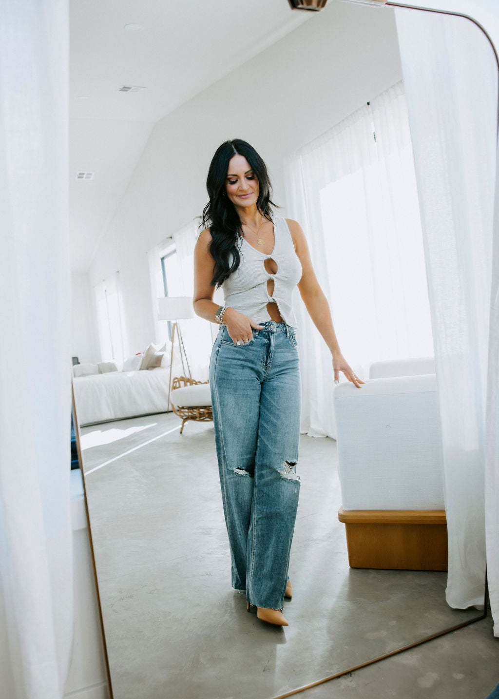 Keya Twisted Ribbed Tank