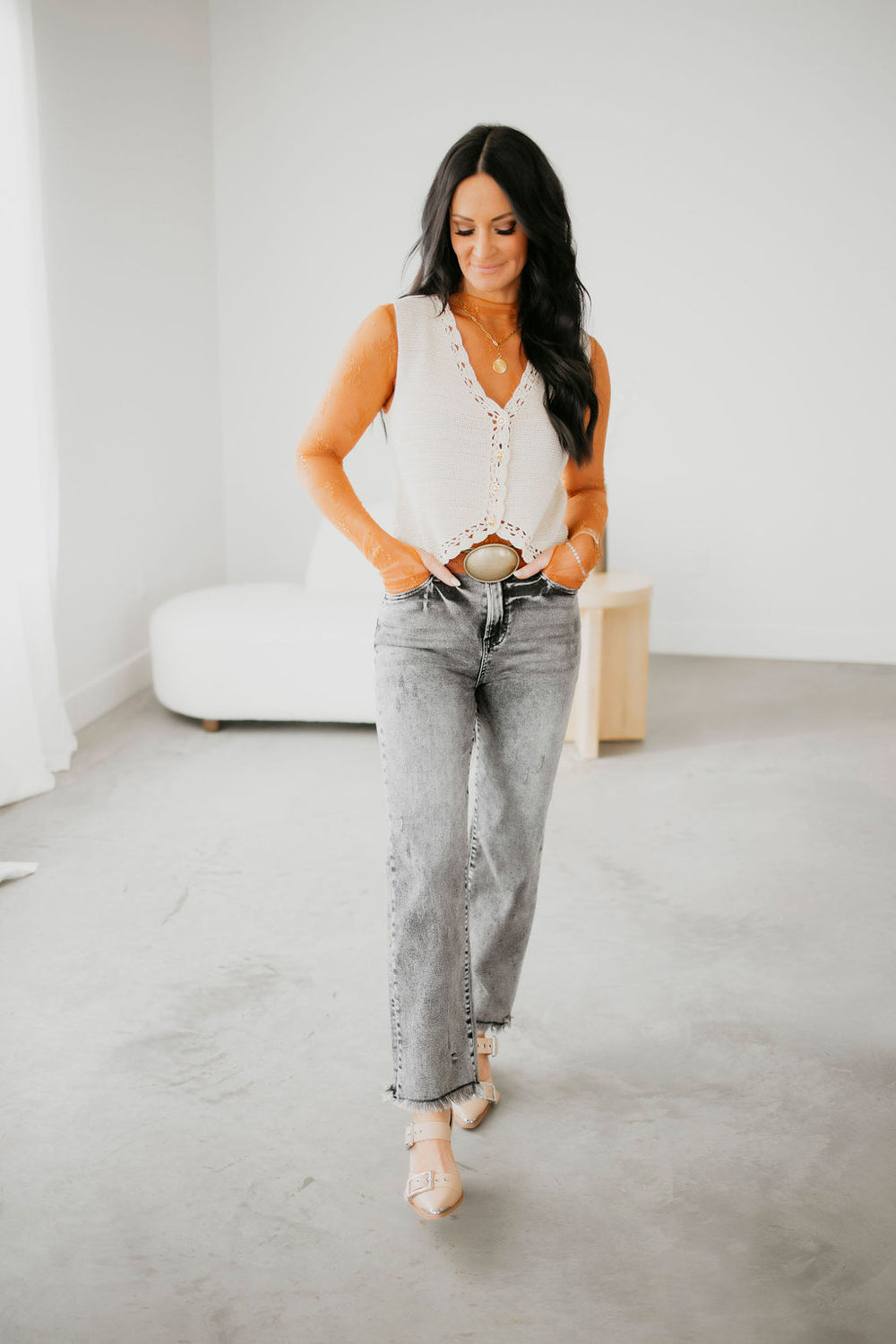 Ryleigh Risen Freyed Straight Jean