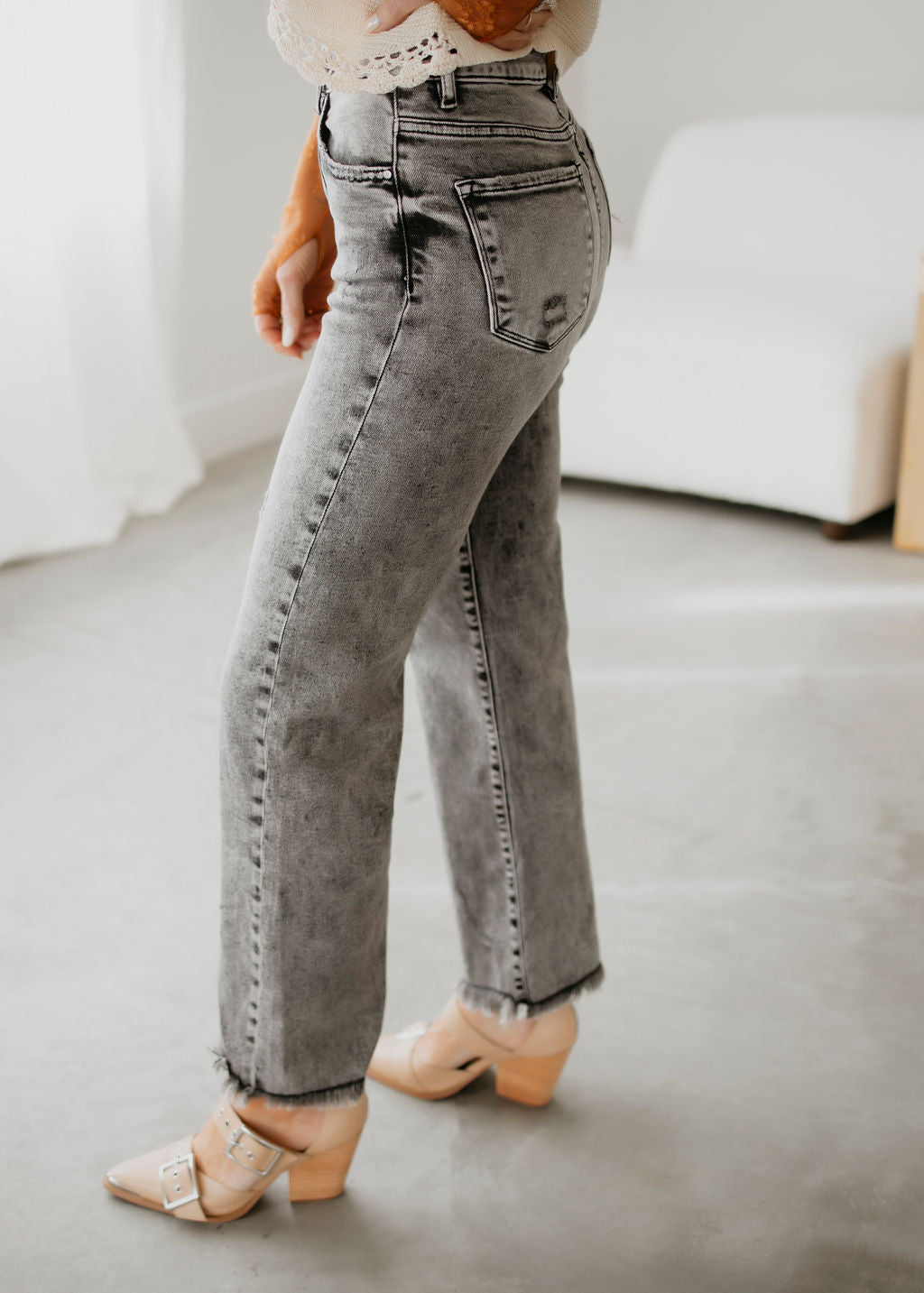 Ryleigh Risen Freyed Straight Jean