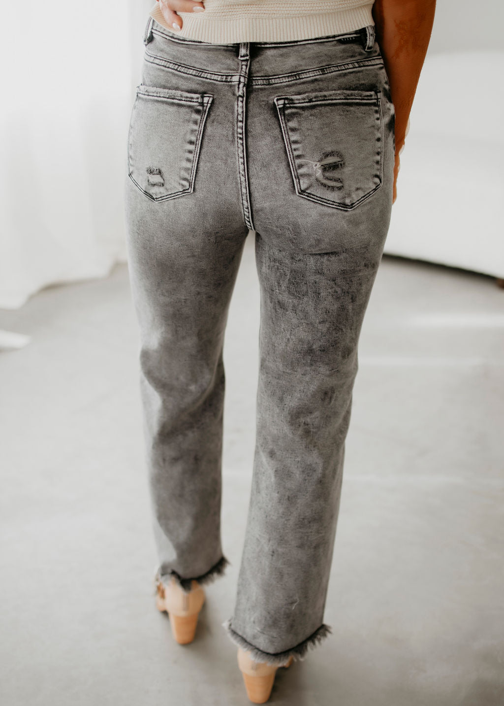 Ryleigh Risen Freyed Straight Jean