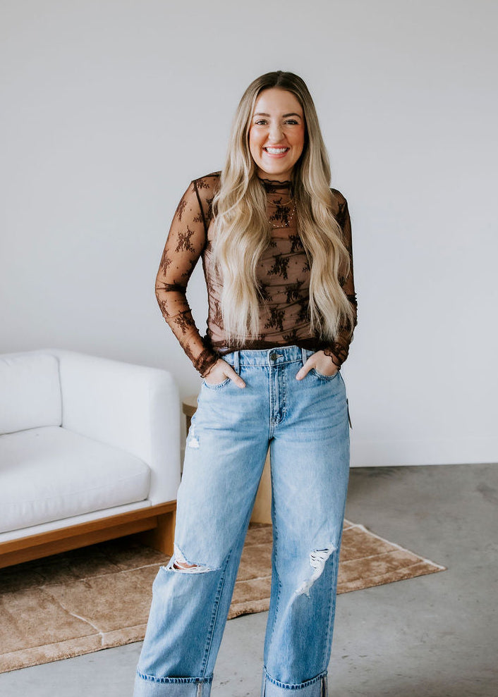 Ember Floral Mesh Top