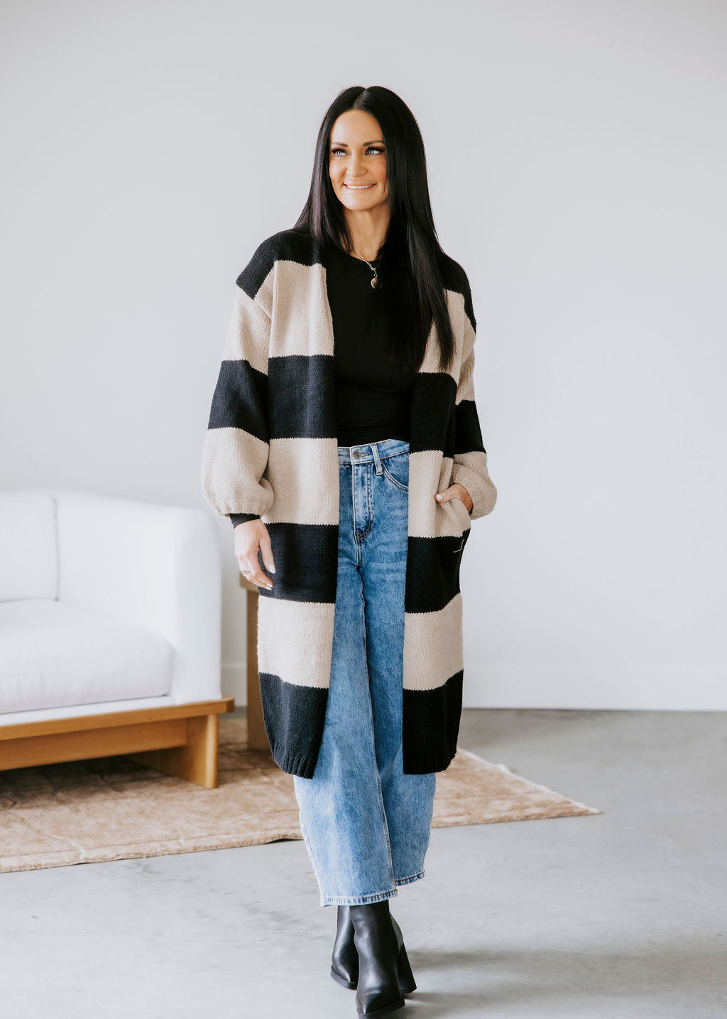 Hannah Striped Duster Cardigan