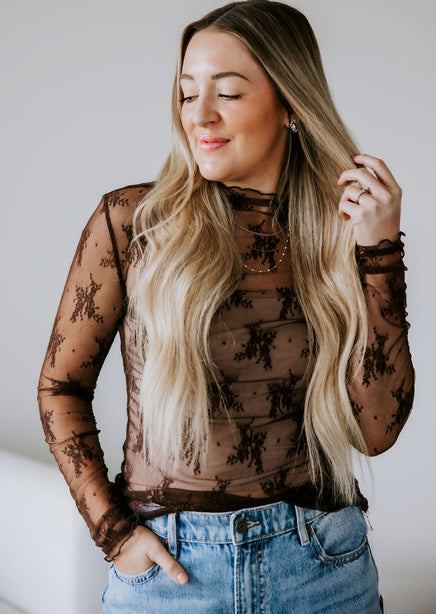 Ember Floral Mesh Top product view