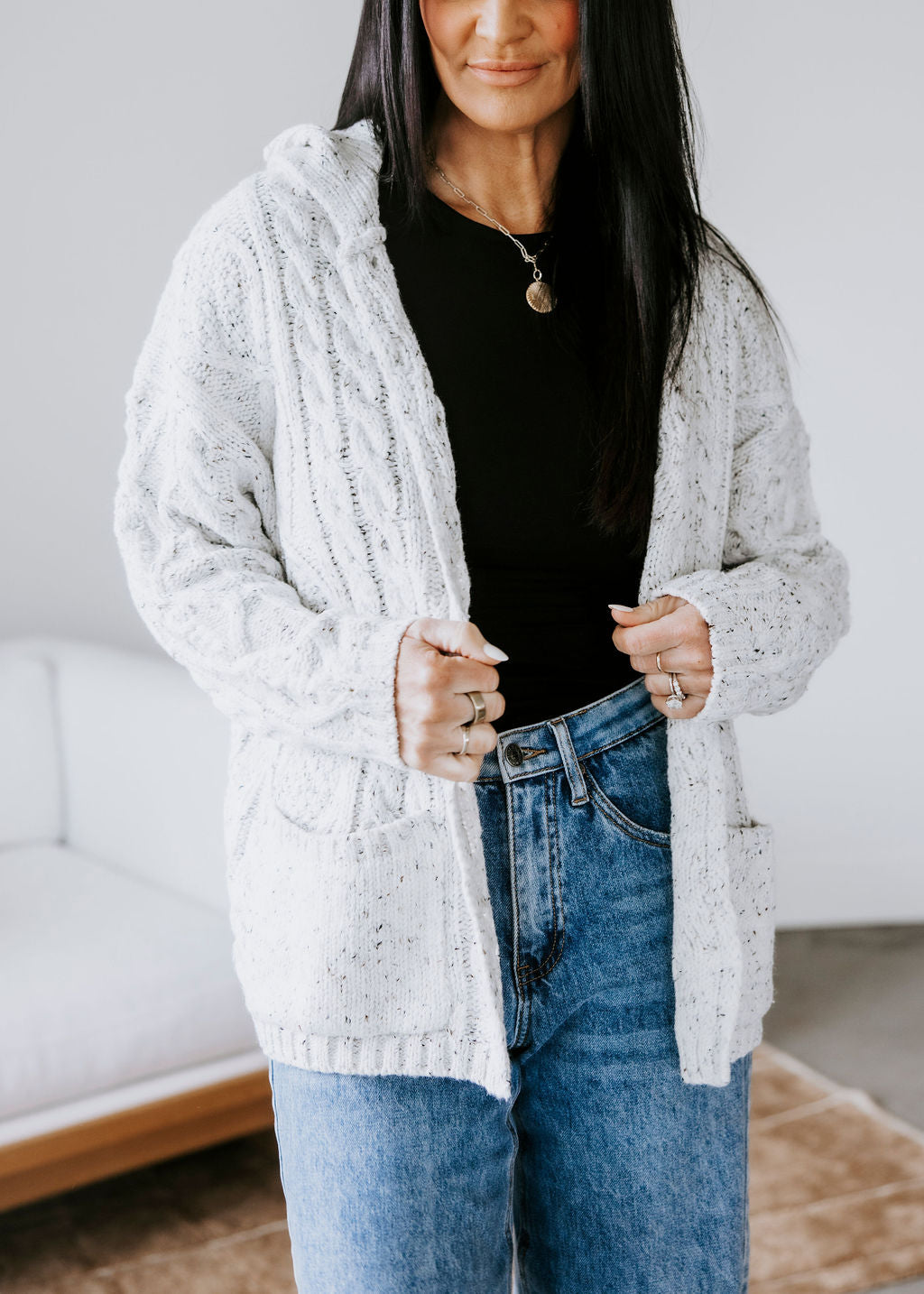 Angela Pocketed Oversized Cardigan