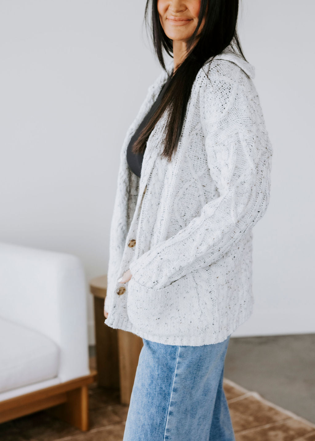 Angela Pocketed Oversized Cardigan