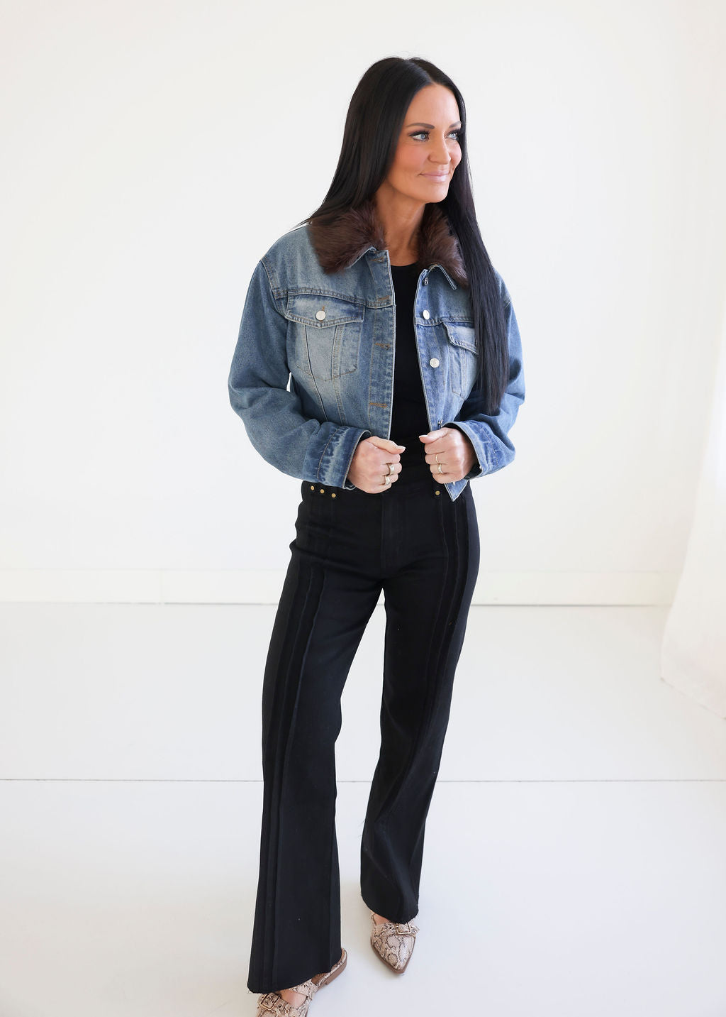 Daryl Fur Collar Denim Jacket