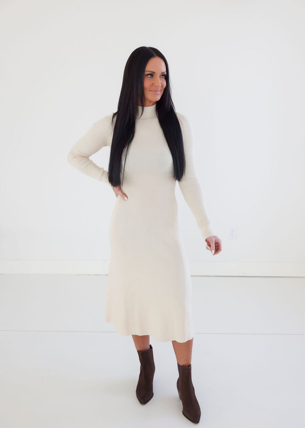 Darcey Ribbed Knit Midi Dress