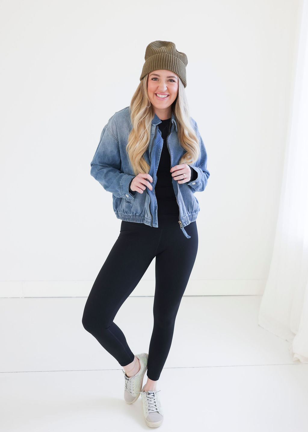 Shanae Denim Bomber Jacket