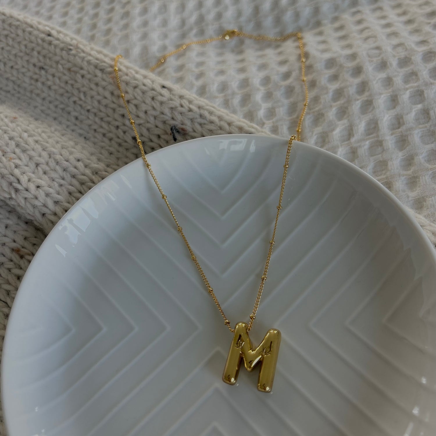 Bubble Initial Necklace