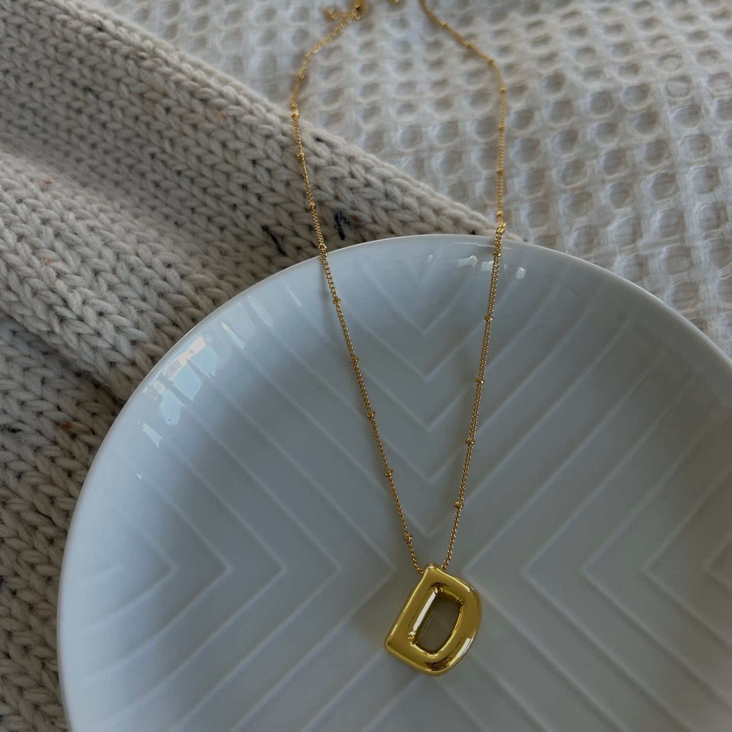 Bubble Initial Necklace