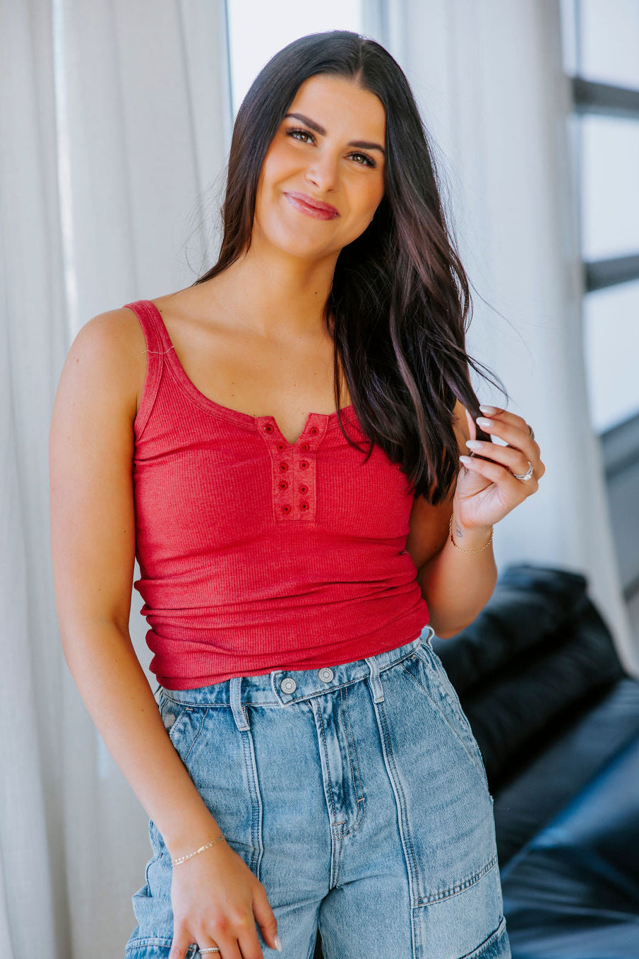 image of Tessa Eyelet Tank by Lily & Lottie