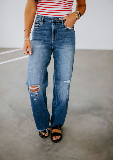 Donna Hidden Dad Jeans product view