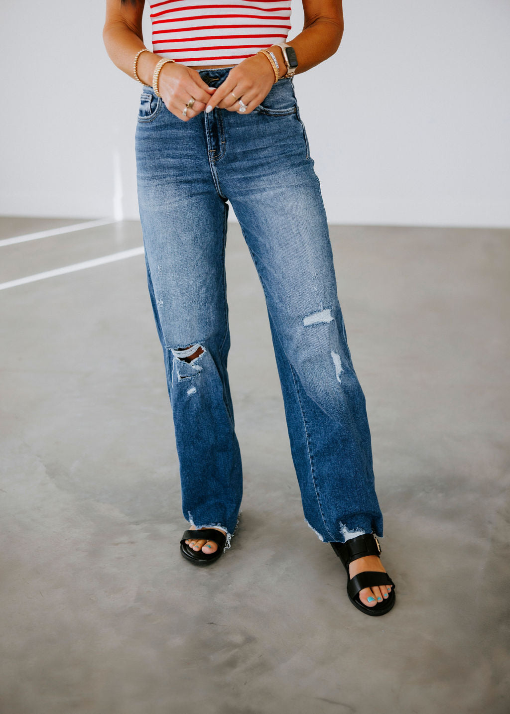 Donna Hidden Dad Jeans