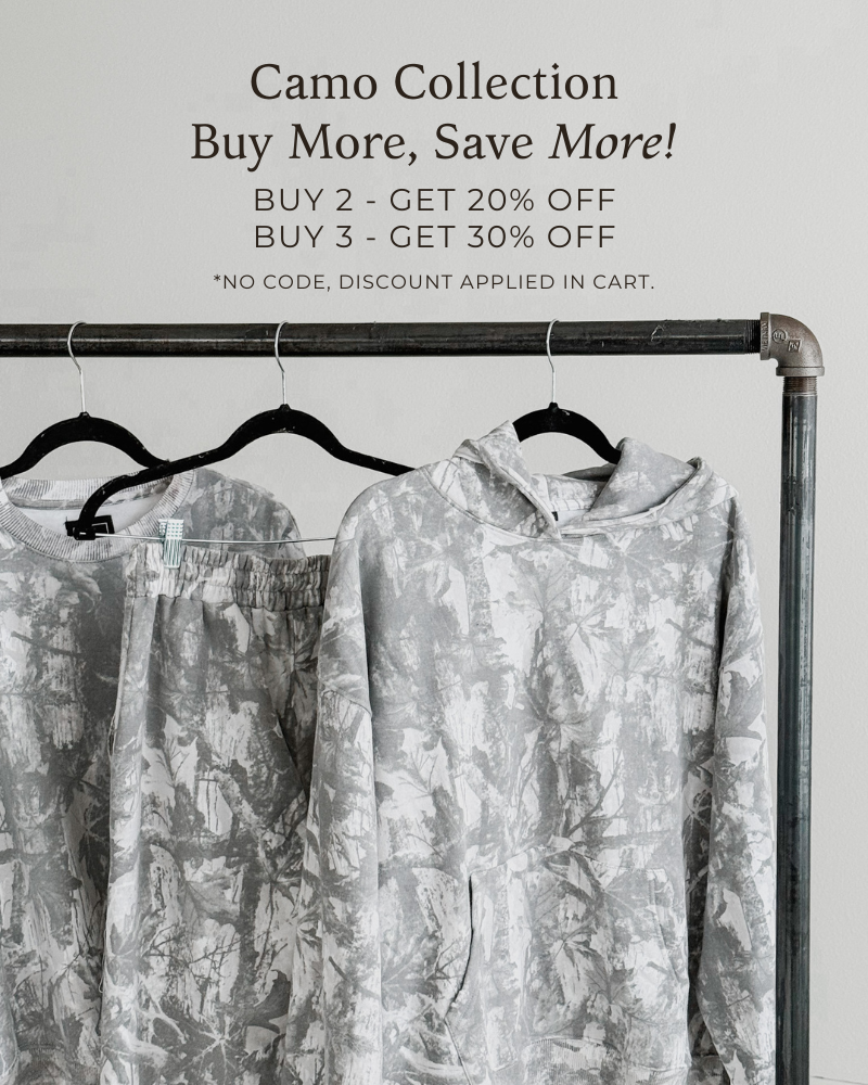 Camo Collection. Buy more, save more. Buy 2 get 20% off. Buy 3 get 30% off.