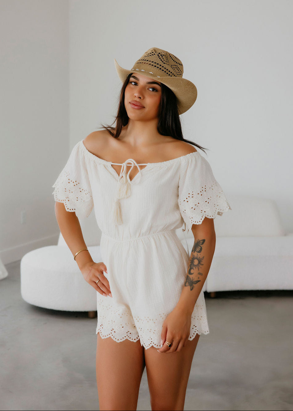 Klare Embroidered Romper
