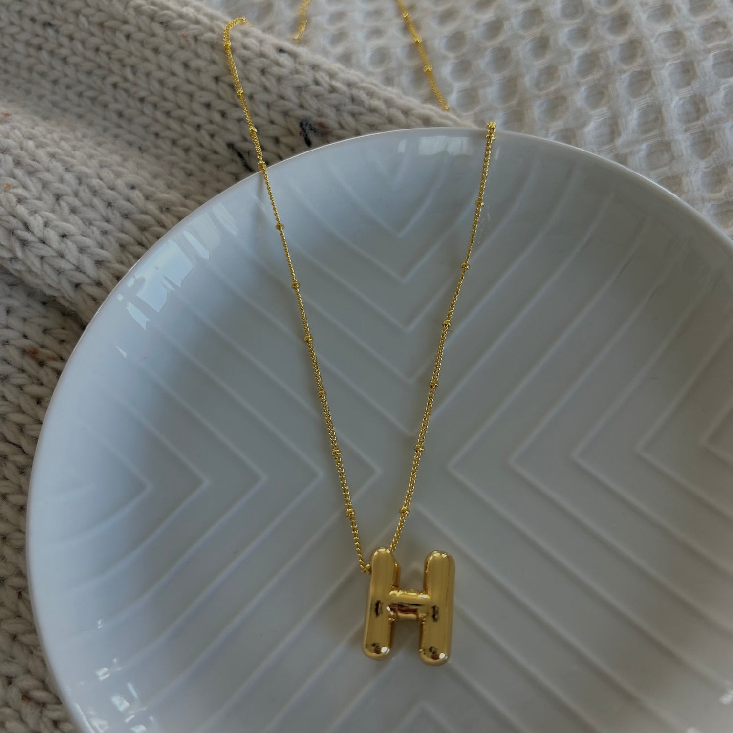 Bubble Initial Necklace