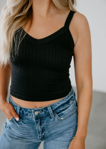 Shayna V-neck Ribbed Tank
