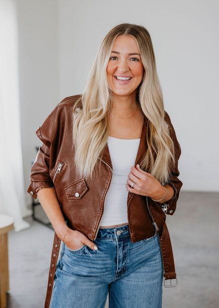 Outlaw Brown Moto by Lily and Lottie product view