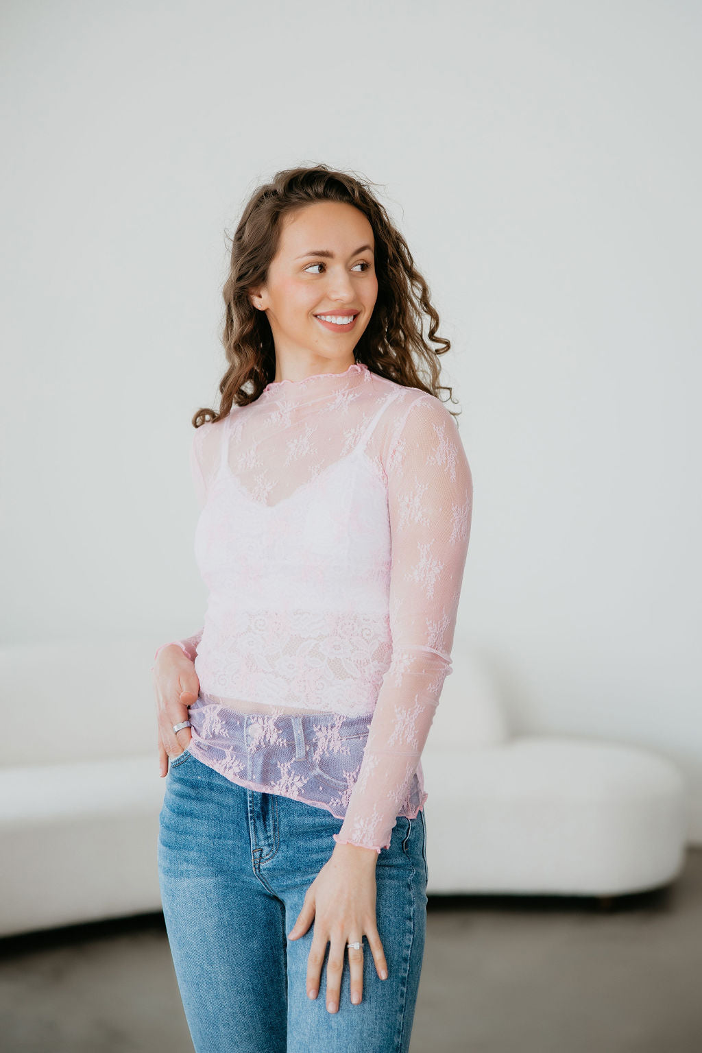 image of Ember Floral Mesh Top