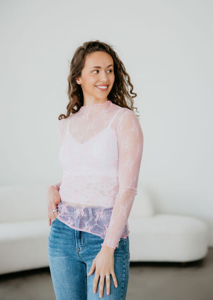 Ember Floral Mesh Top product view