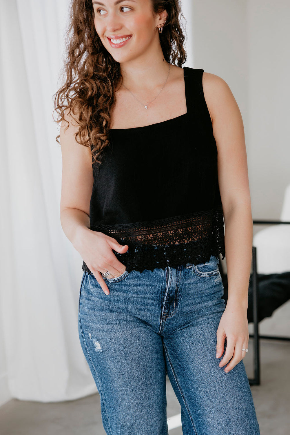 Caden Lace Trim Tank