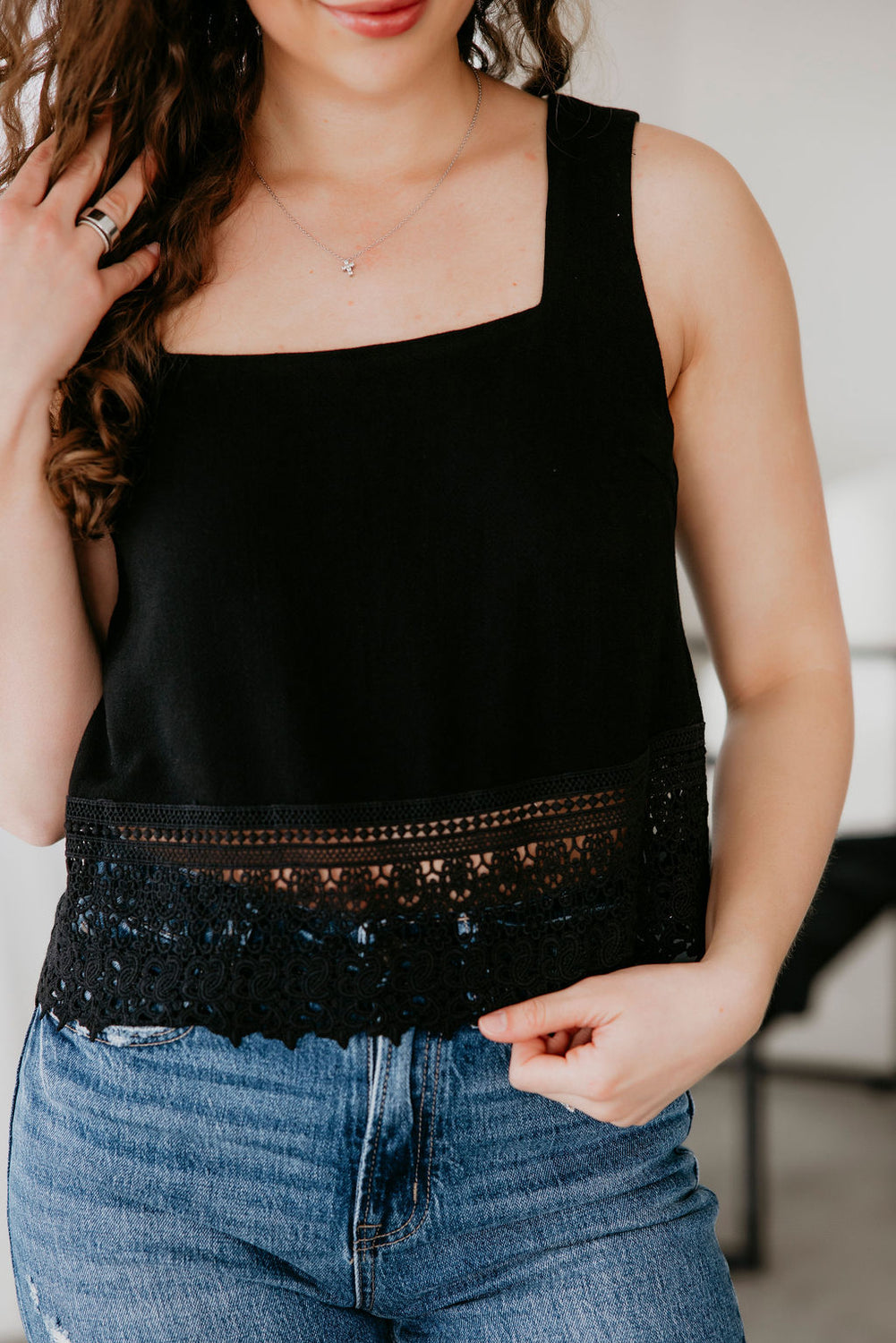 Caden Lace Trim Tank