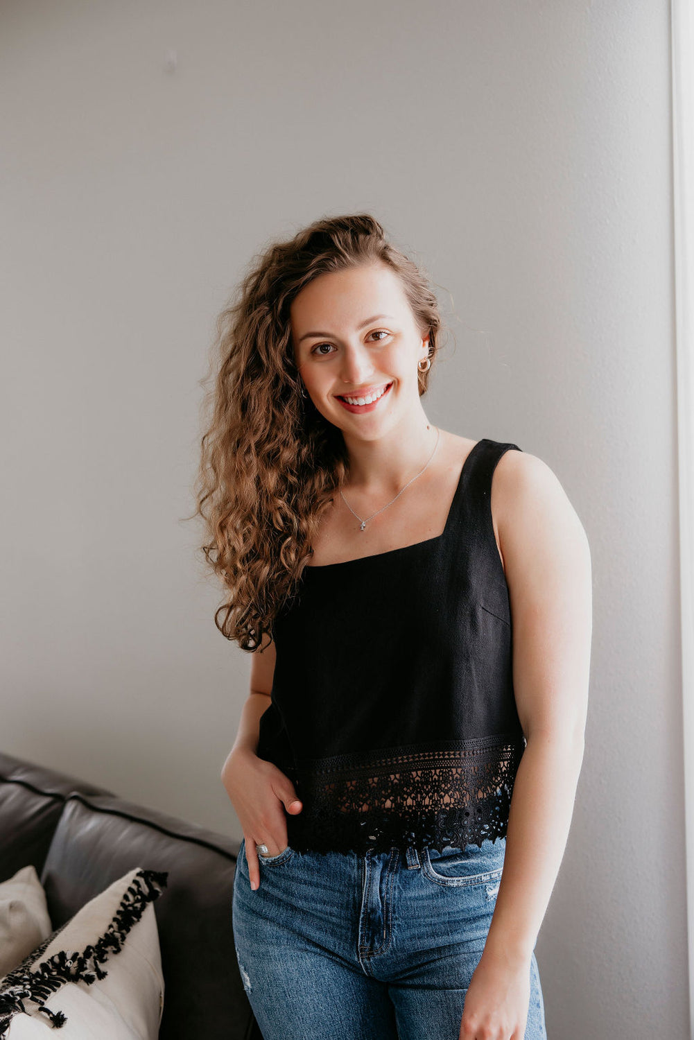 Caden Lace Trim Tank