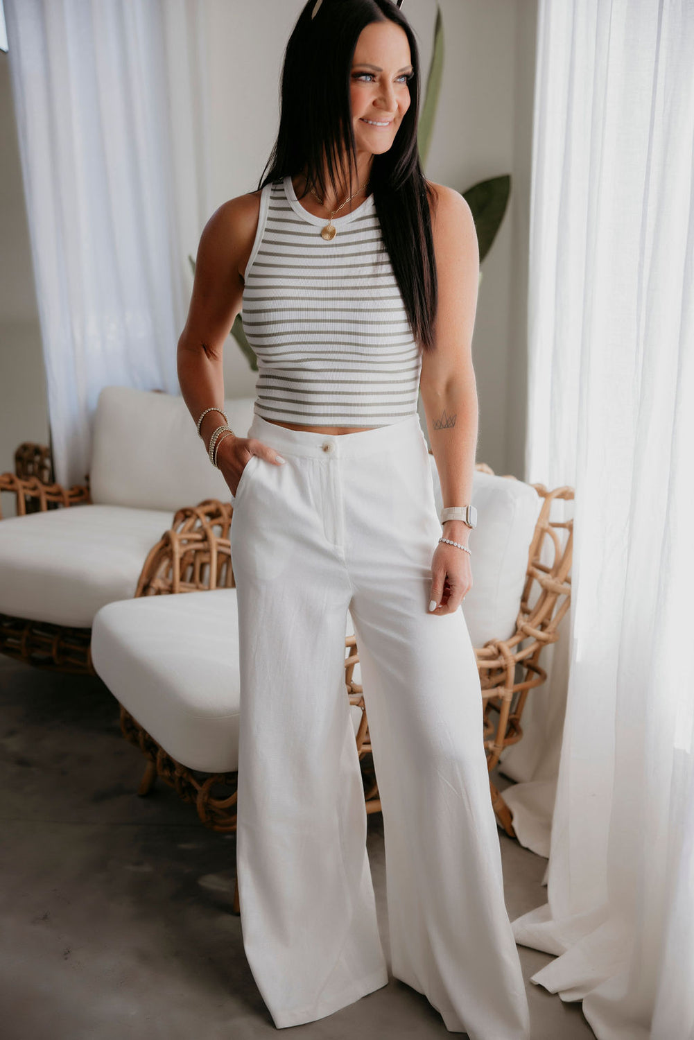 Haven Linen Wide Leg Pants