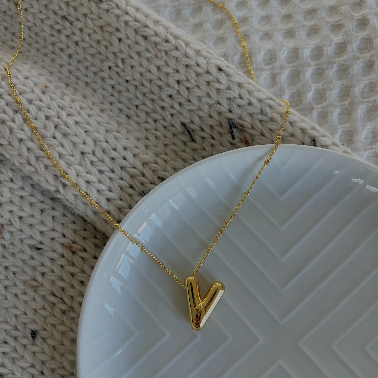 Bubble Initial Necklace