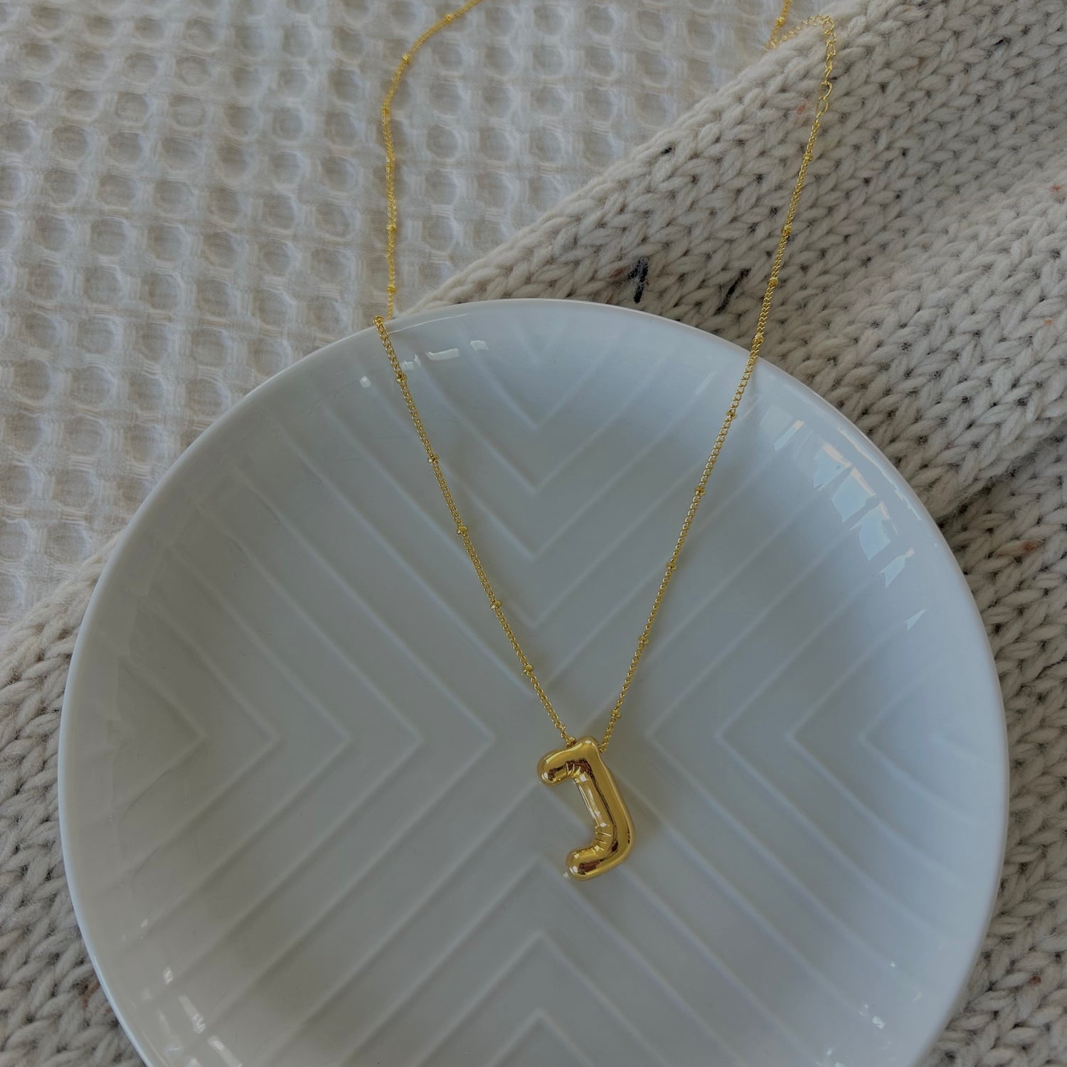 Bubble Initial Necklace
